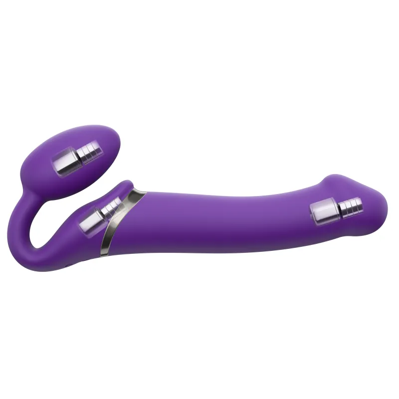 strap on me Gode vibrant STRAP-ON 3 Moteurs M 16 x 3.5 cm Violet